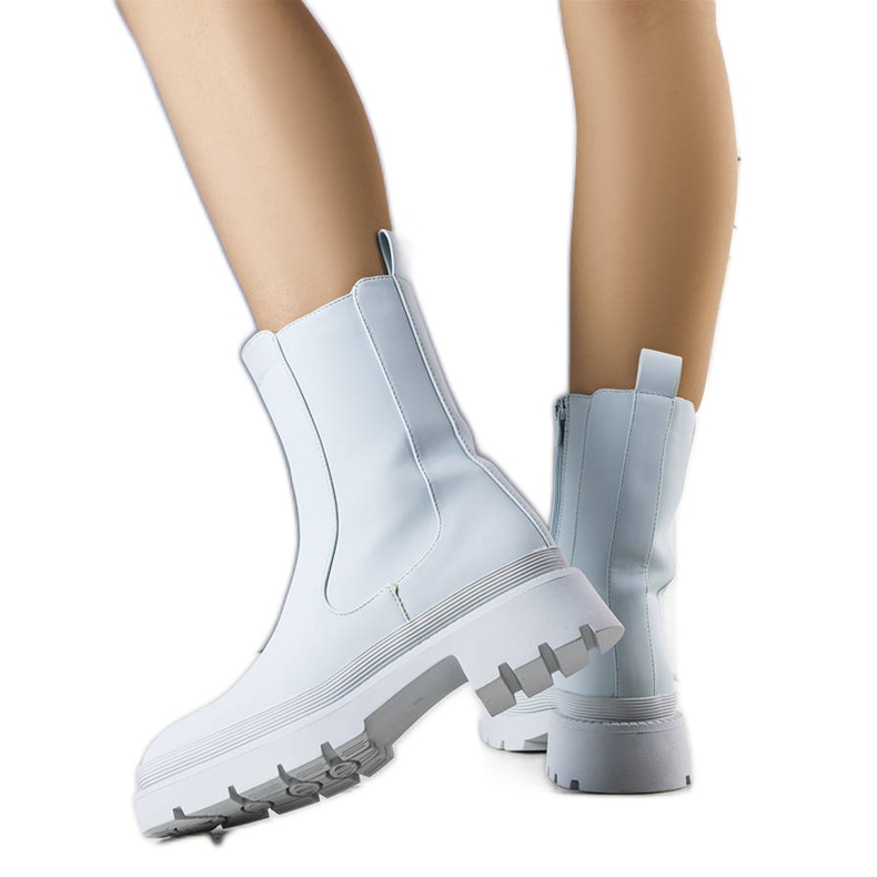 Colettan siniset matta eristetyt saappaat sininen