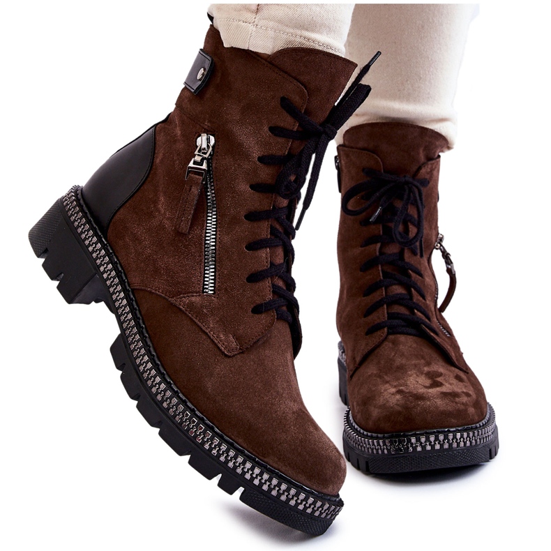 Mokkaeristetyt saappaat Laura Messi 2508 Ruskea