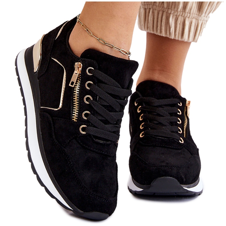 PG1 Riverside Black Suede Platform Trainers musta