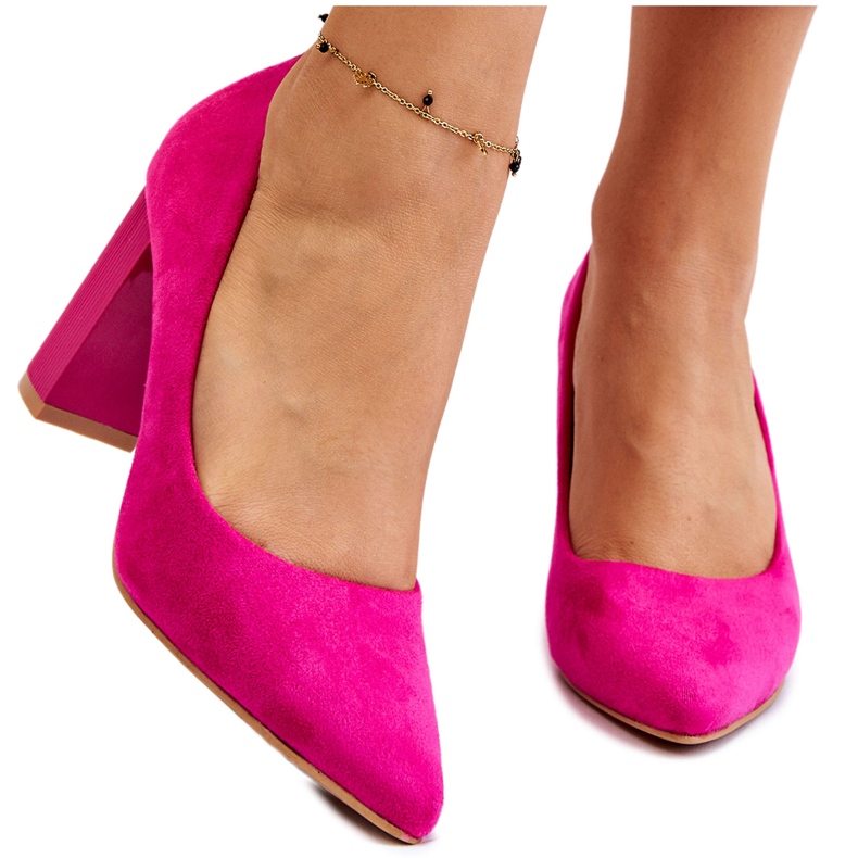 PS1 Suede Pumps On A Muodikas Heel Fuchsia Estellia vaaleanpunainen
