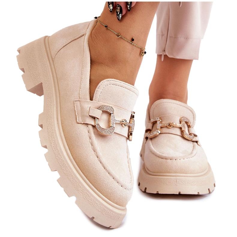 PS1 Naisten mokkanahka alustakengät beige Deira