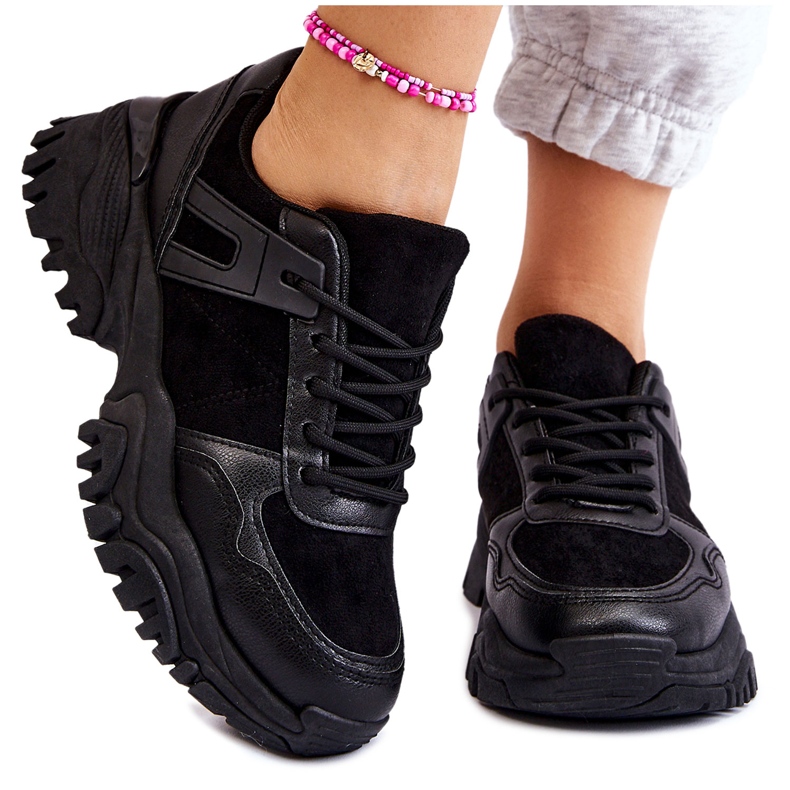 PG1 Muodikkaat urheilukengät lenkkarit, mustat Frezio