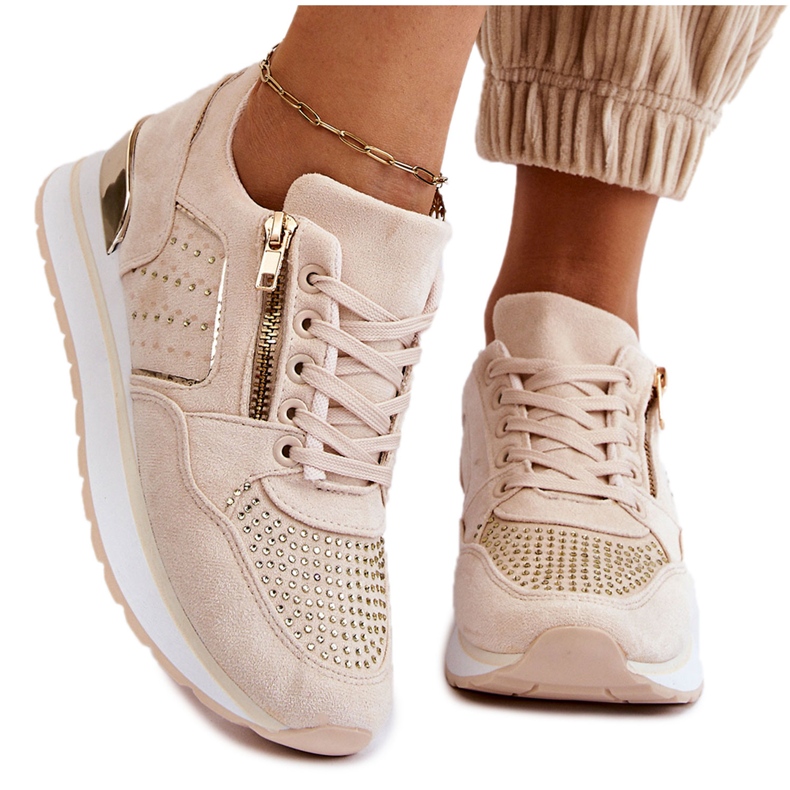 PG1 Naisten urheilukengät, joissa koristeellinen vetoketju Cream Adrea monivärinen