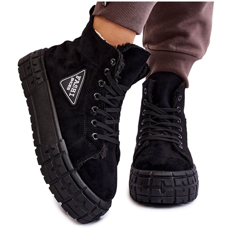 PM1 Korkeaeristetyt mokkanahkaiset tennarit, mustat Evren