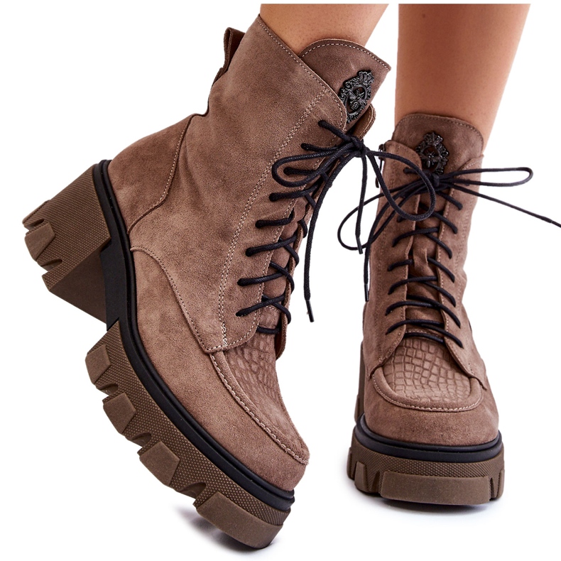 Lemar Naisten mokkanahka eristetyt saappaat vaaleanruskeat beige