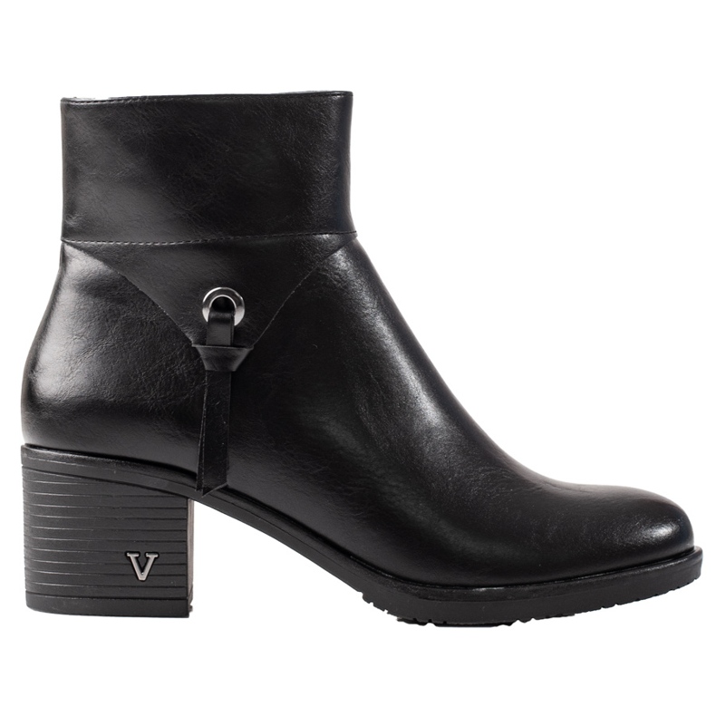 W. Potocki Naisten saappaat Potocki leveässä mustassa tolppassa