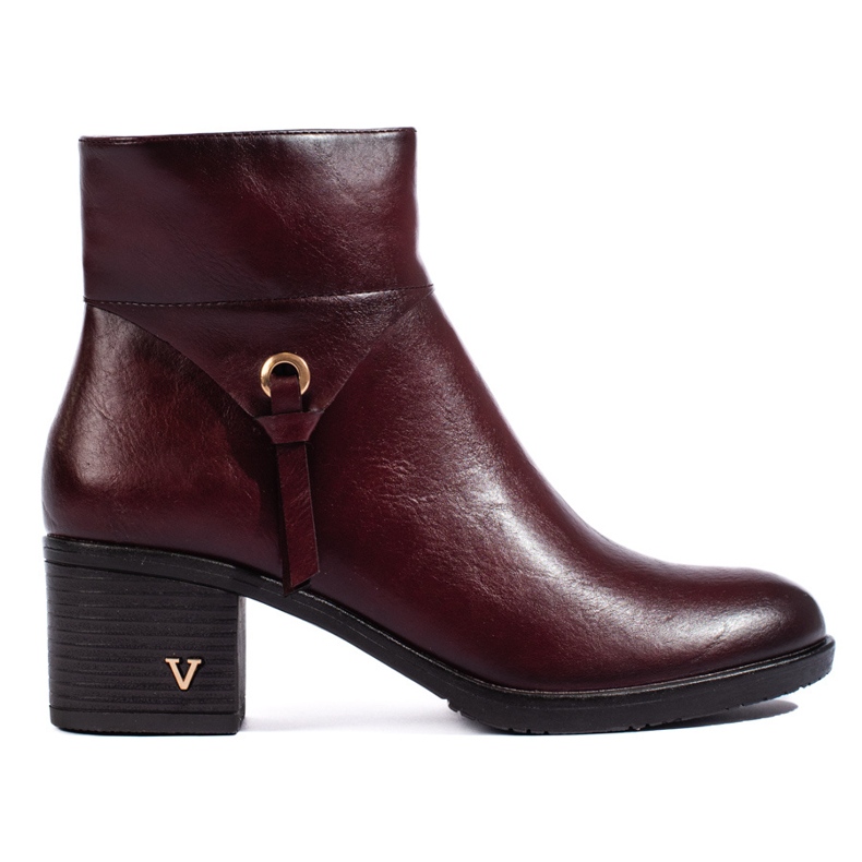 W. Potocki Naisten Potocki-saappaat leveässä viininpunaisessa tolppassa punainen