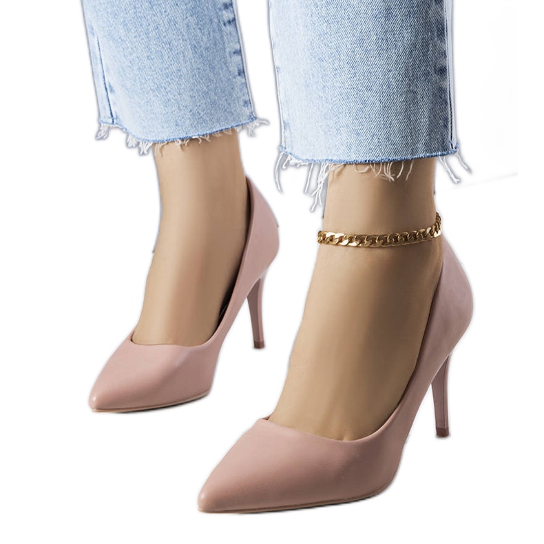 PA1 Pinkki mattapintaiset Raphael-korkokengät beige vaaleanpunainen