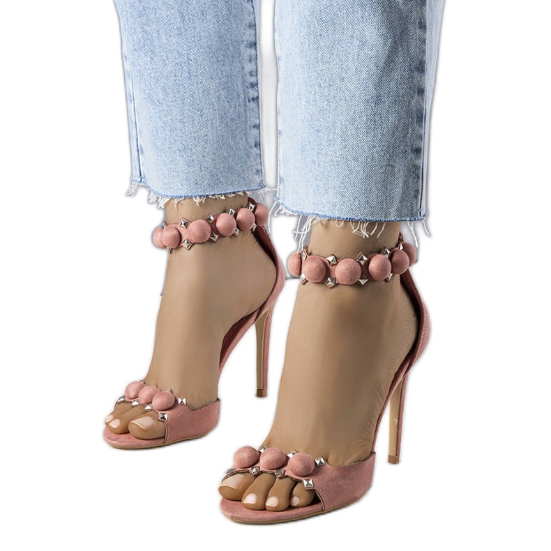 Yaran vaaleanpunaiset korkeakorkoiset sandaalit vaaleanpunainen