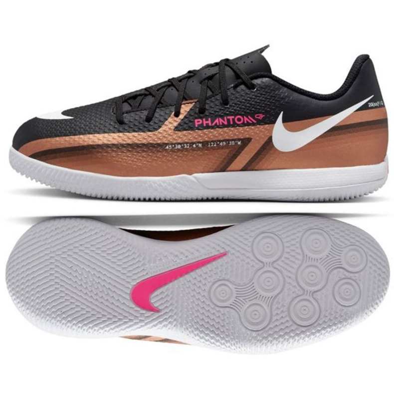 Nike Phantom GT2 Academy Qatar Ic Jr DR6059 810 jalkapallokengät ruskea, musta musta