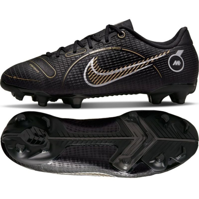 Nike Mercurial Vapor 14 Academy FG/MG Jr DJ2856 007 jalkapallokengät musta musta