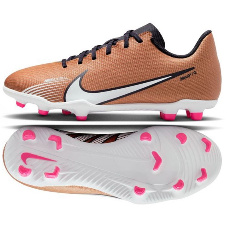 Nike Mercurial Vapor 15 Club Qatar FG/MG Jr DR6048 810 jalkapallokengät ruskea kultainen