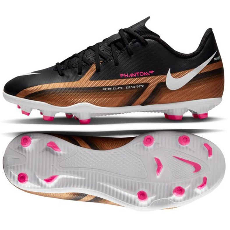 Jalkapallokengät Nike Phantom GT2 Club Qatar FG/MG Jr DR6058 810 ruskea, musta musta