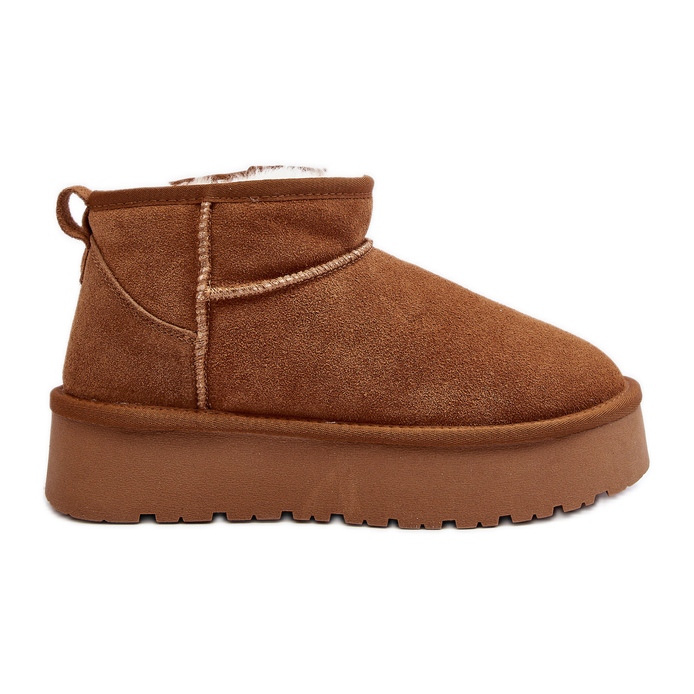 Muodikkaat mokkanahkaiset Low Snow Boots Camel Nucca ruskea