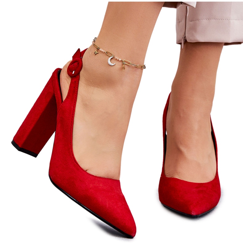 PA1 Punaiset Alanza High Heels -varvaspumput punainen