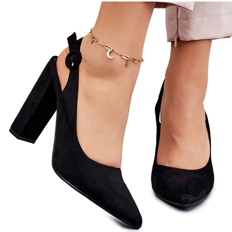 PA1 Korkeakorkoiset pumput, musta Alanza