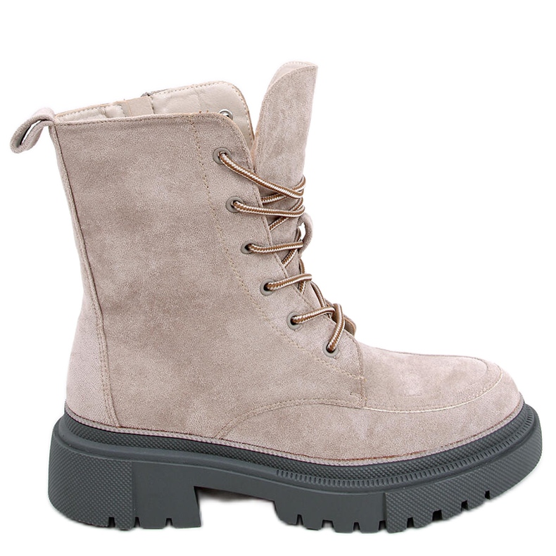 Roisin Khaki mokkanahka nauhasaappaat beige