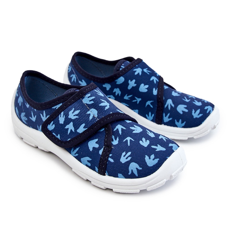 BEFADO S.A. Lasten tossut Befado Traces of a Dinosaur 974X476 Navy Blue laivastonsininen