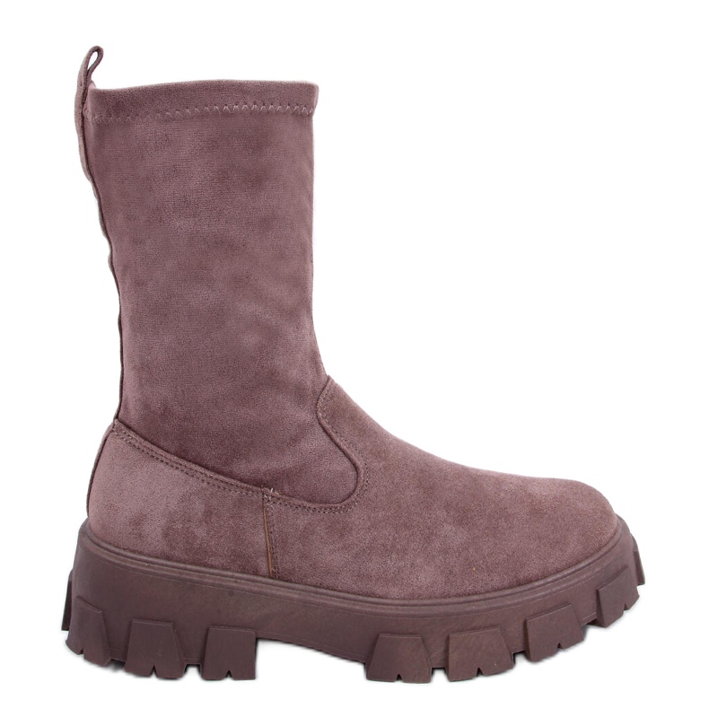 Phyllis Khaki litteät mokkanahkasaappaat beige