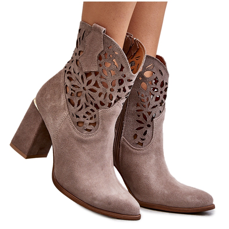 Lewski Shoes Suede Openwork Nilkkurit Leewski Shoes 3264 Vaaleanruskea