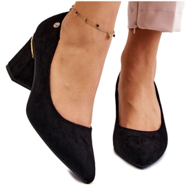 PS1 Klassiset mokkanahkakorkokengät mustalla Derren-koristeella