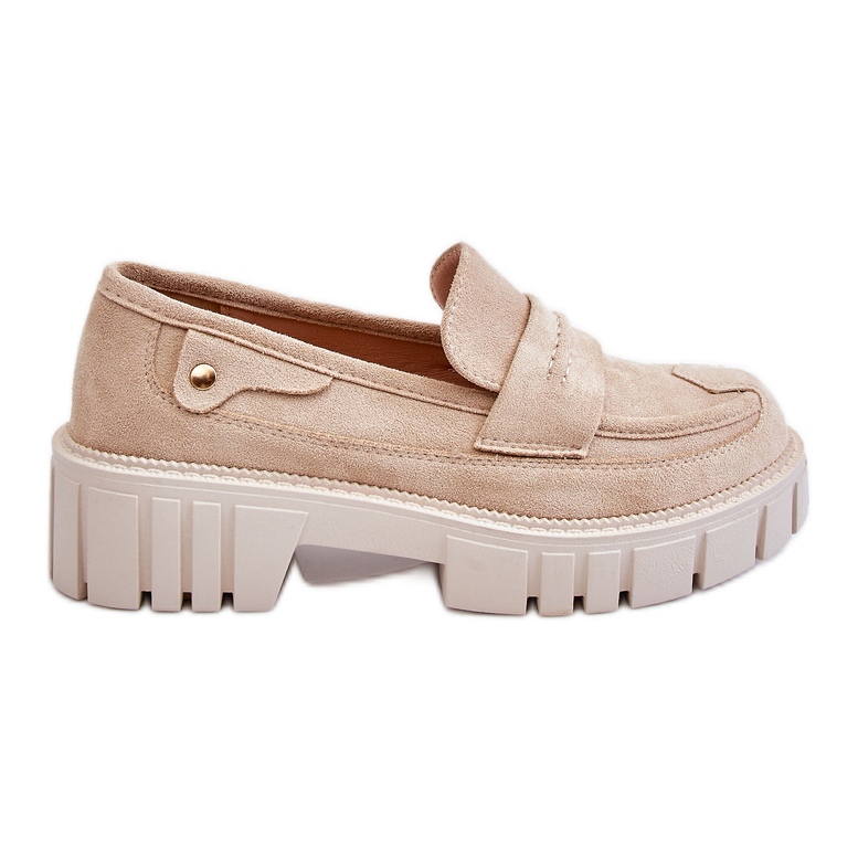 Naisten mokkanahkaiset Slip-on kengät Beige Fiorell