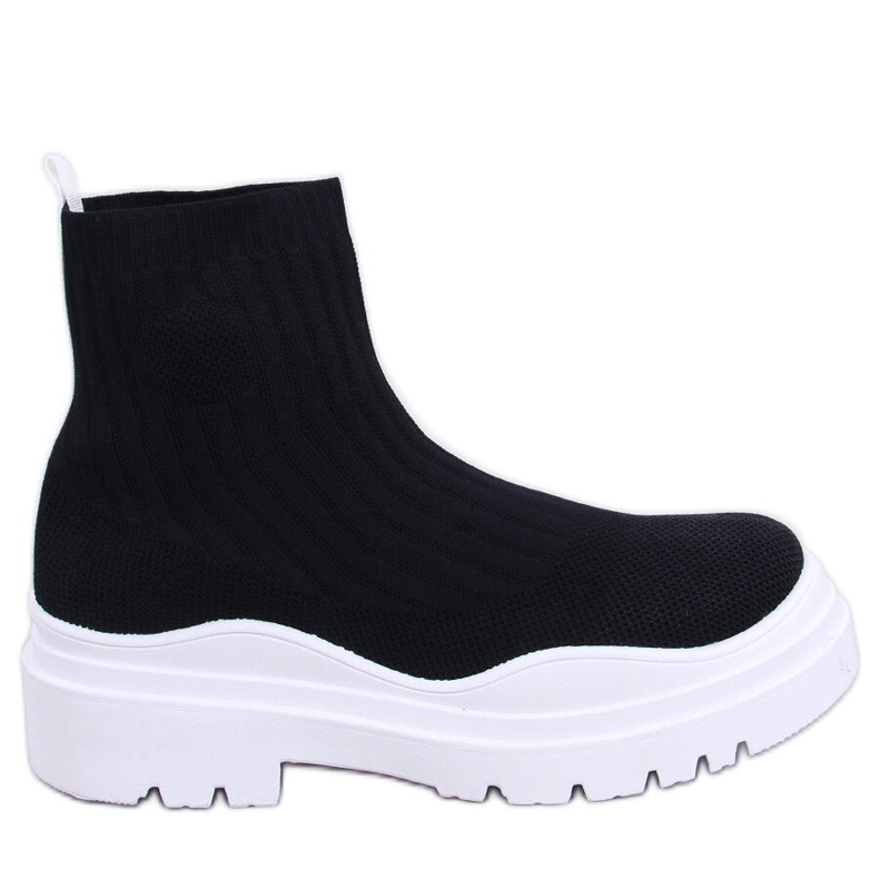 BM Saappaat joustavalla ylhäällä Säkä MUSTA/VALKOINEN