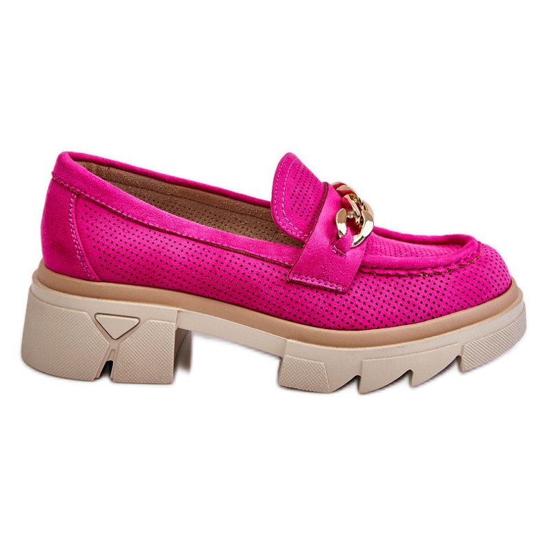 Naisten Brogues-loaferit ketjulla Fuchsia Luella vaaleanpunainen