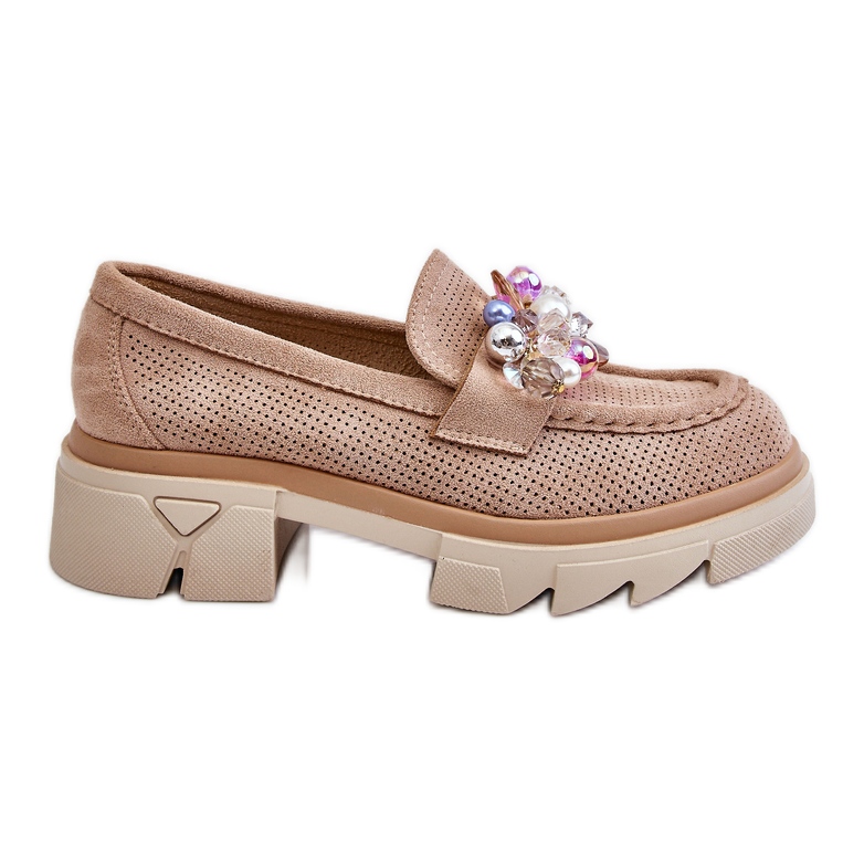 Naisten Brogues Loafers koristeilla beige Issac