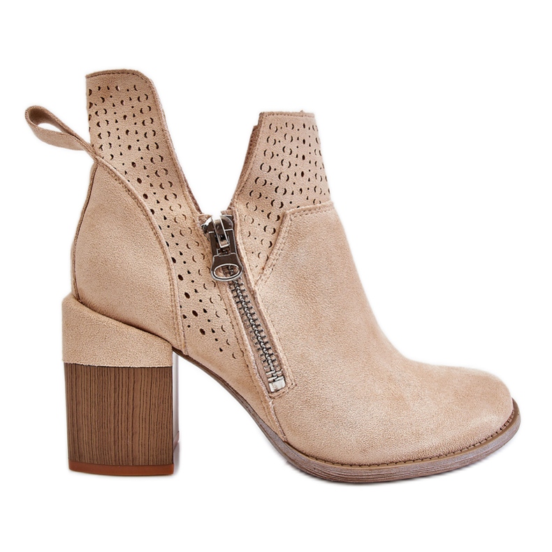 PM1 Camden Suede Chunky Heel Boots Vaalea beige
