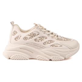 Shelovet naisten tennarit paksulla beigepohjalla