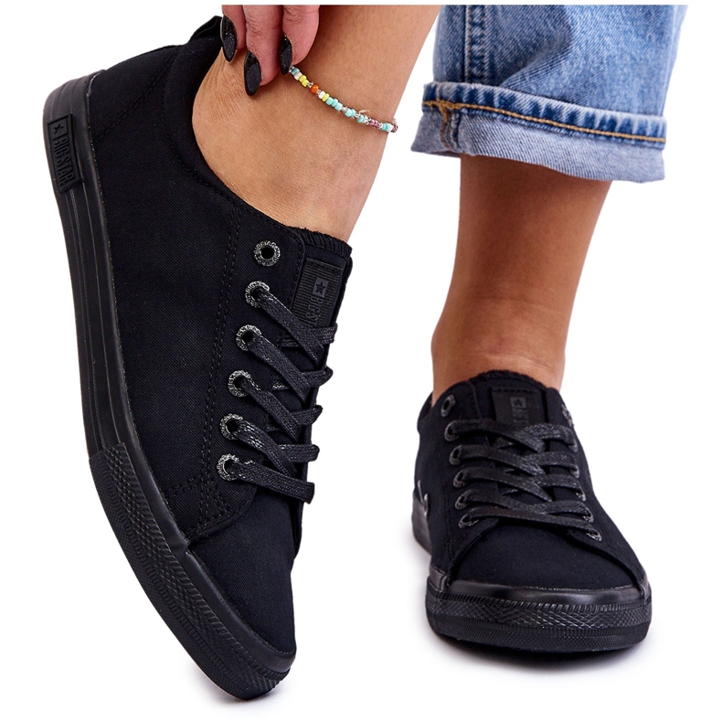 Naisten sileät matalat tennarit Big Star LL274057 musta