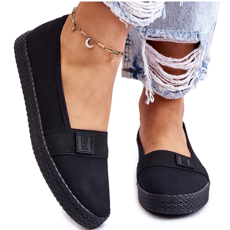 Naisten Slip-On Big Star -lenkkarit LL274200 musta