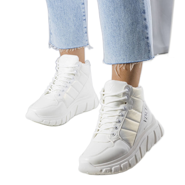 PA1 Luz valkoiset eristetyt lumisaappaat valkoinen