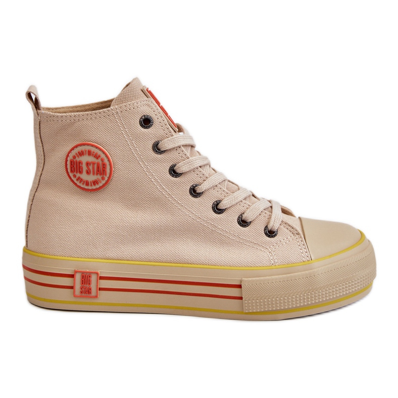 Naisten korkeat tekstiililenkkarit Big Star LL274187 beige
