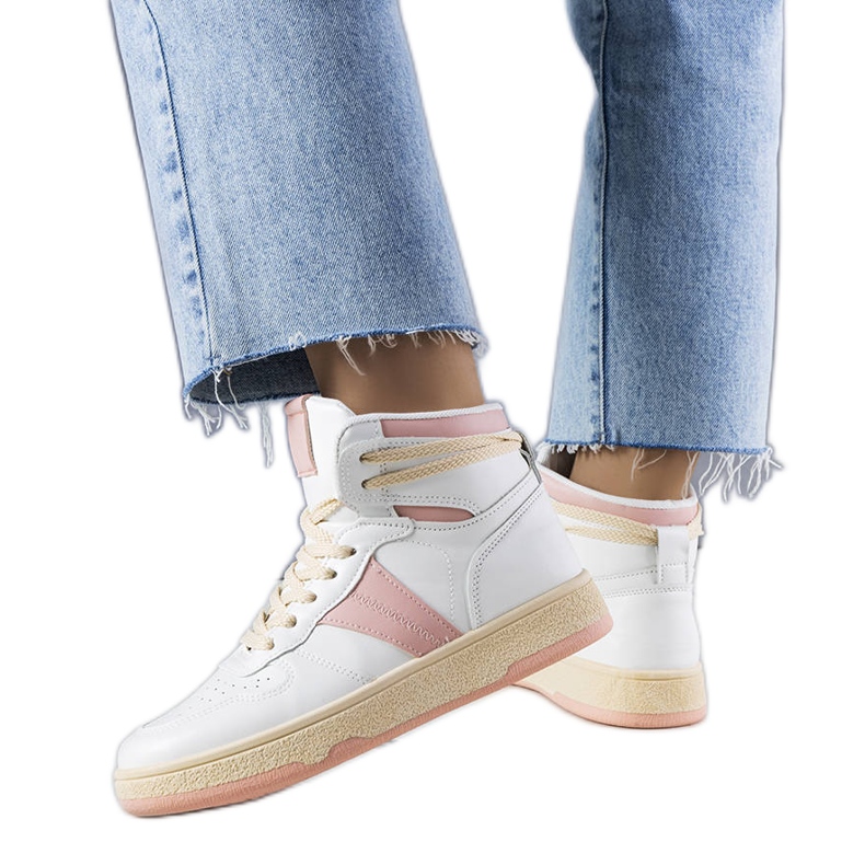 Robinin vaaleanpunaiset korkeat tennarit valkoinen