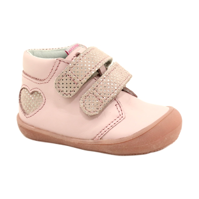 Velcro saappaat Mazurek 1341 Pink Glitter Heart vaaleanpunainen