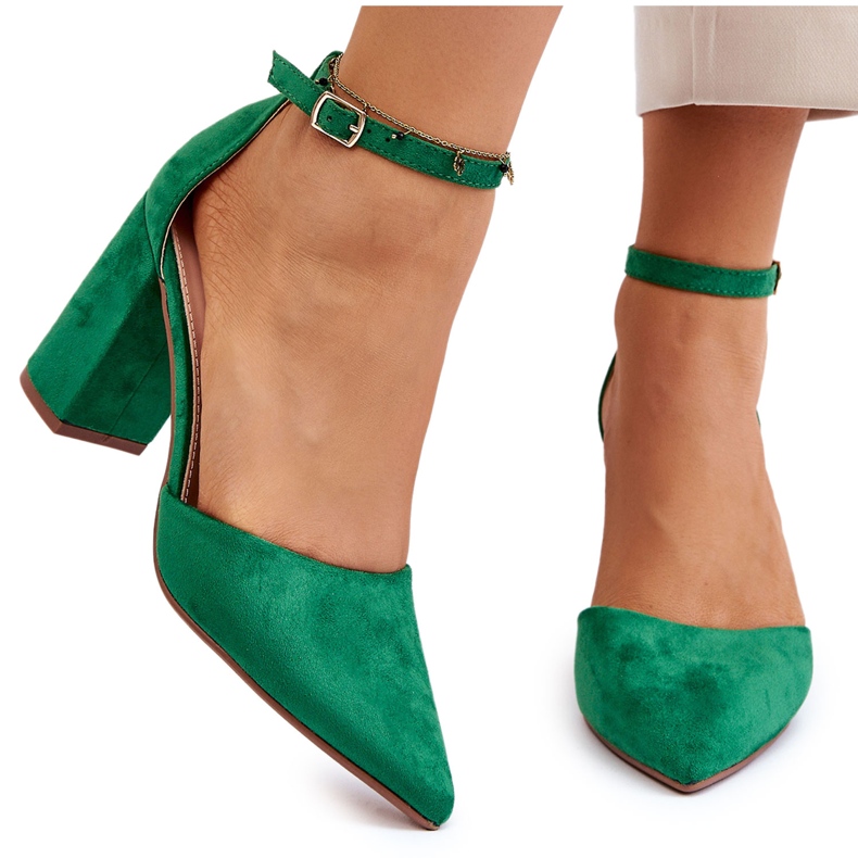 PS1 Suede Heel Pumps Green Lexie vihreä