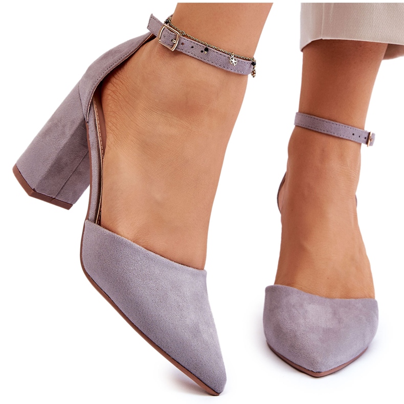 PS1 Suede Heel Pumps Harmaa Lexie