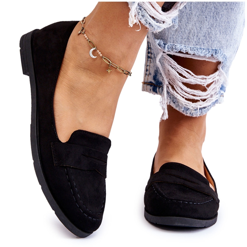 Mukavat mokkanahkaiset naisten housut, musta Lucca