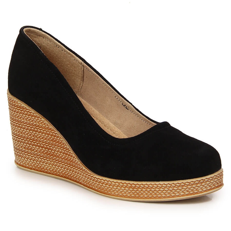 Nahkaiset kiilapumput musta Mokka Filippo DP3521