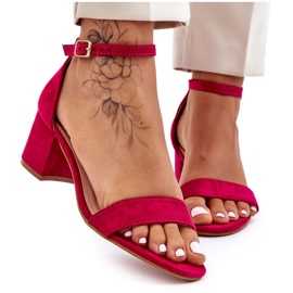 PS1 Fuchsia Quincy Suede matalakorkoiset sandaalit vaaleanpunainen