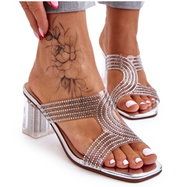 S.Barski Jaxen hopeakorkoiset sandaalit strassilla