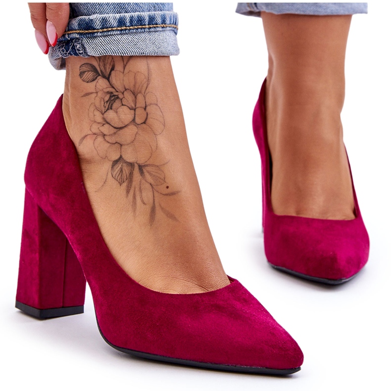 Suede Heel Pumps Sergio Leone PB216 Fuchsia vaaleanpunainen