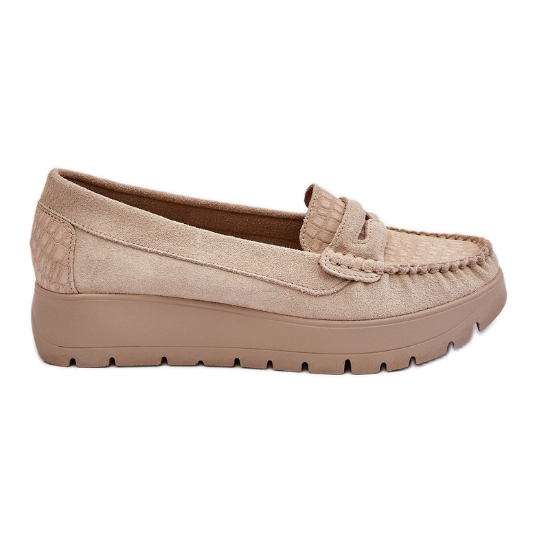Lemar Suede Platform Loafers Vaalea beige Milana