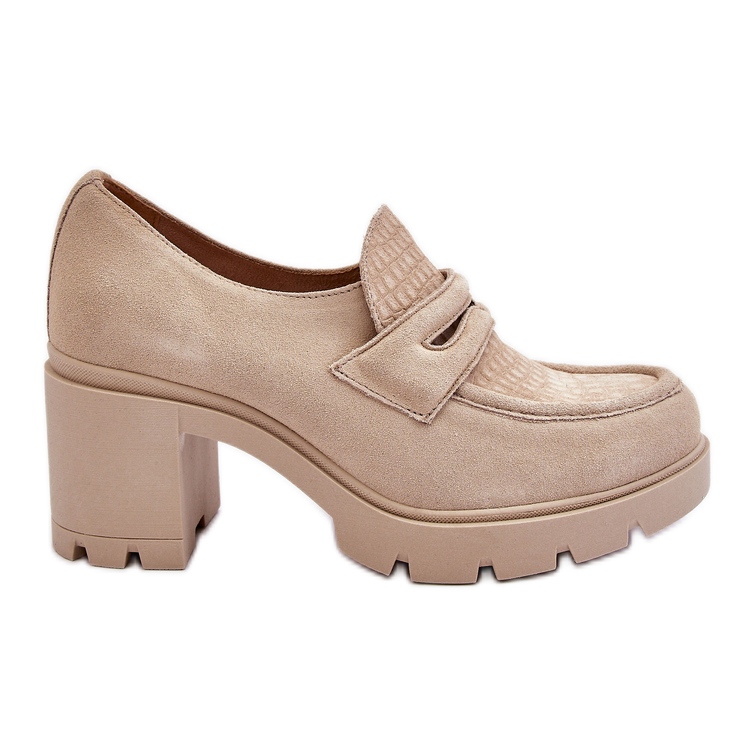 Lemar Arabell Suede Chunky Heel and Platform -kengät vaalea beige