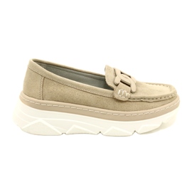 Nahkaiset mokasiinit Filippo DP4552/23 beige