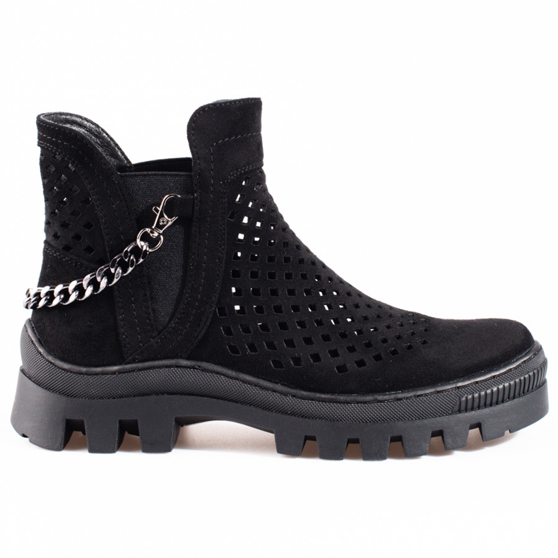 Naisten harjakattoiset saappaat Potocki Black musta