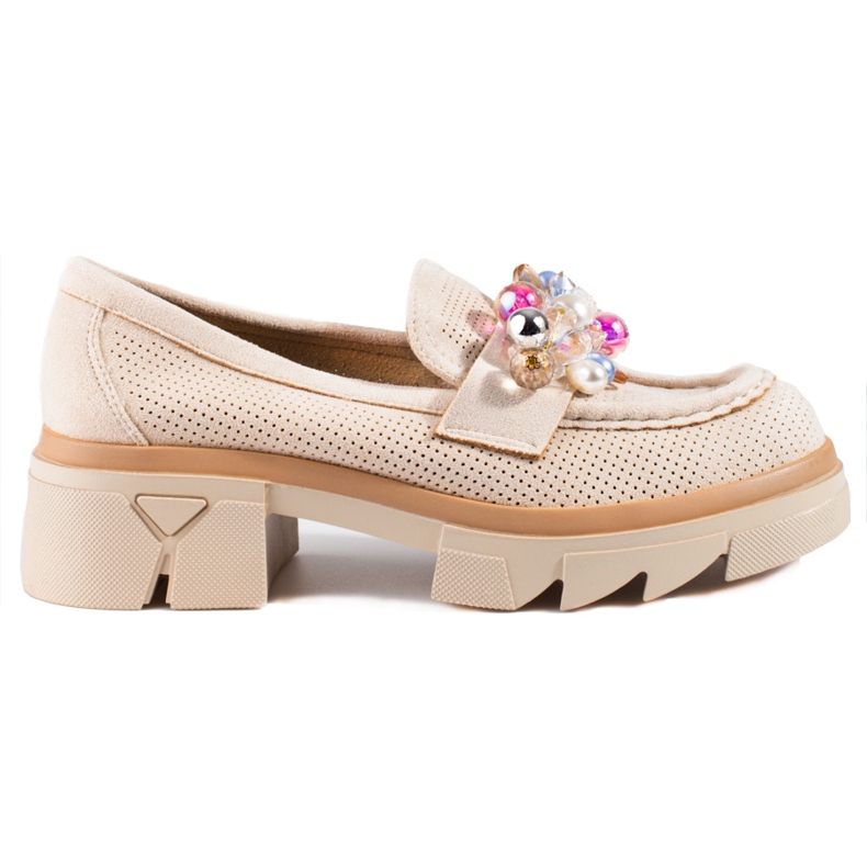 Seastar Naisten loafers Shelovet mokka kristalleilla beige