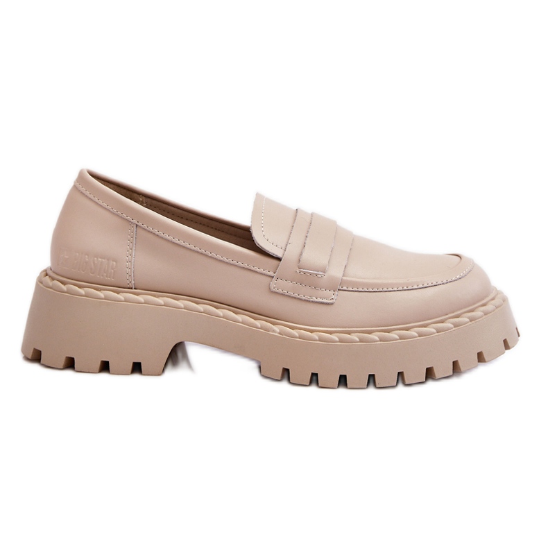 Naisten Loafers Nahka Kengät Big Star LL274457 Beige